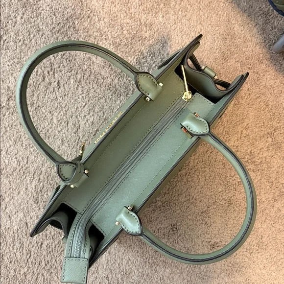 Michael Kors Rayne Saffiano Leather Satchel Olive Green - Picture 10 of 10